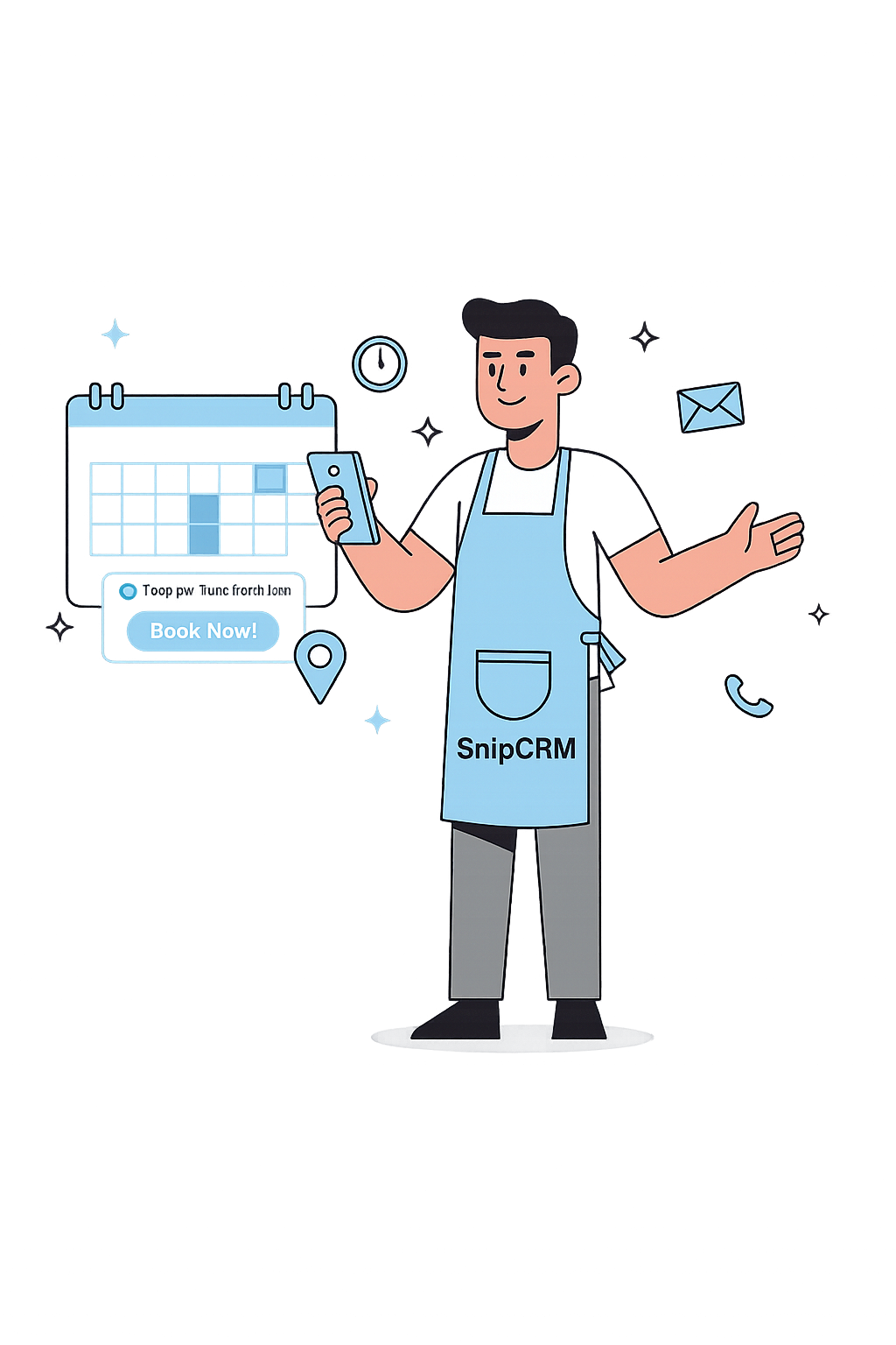 SnipCRM salon booking and CRM demo